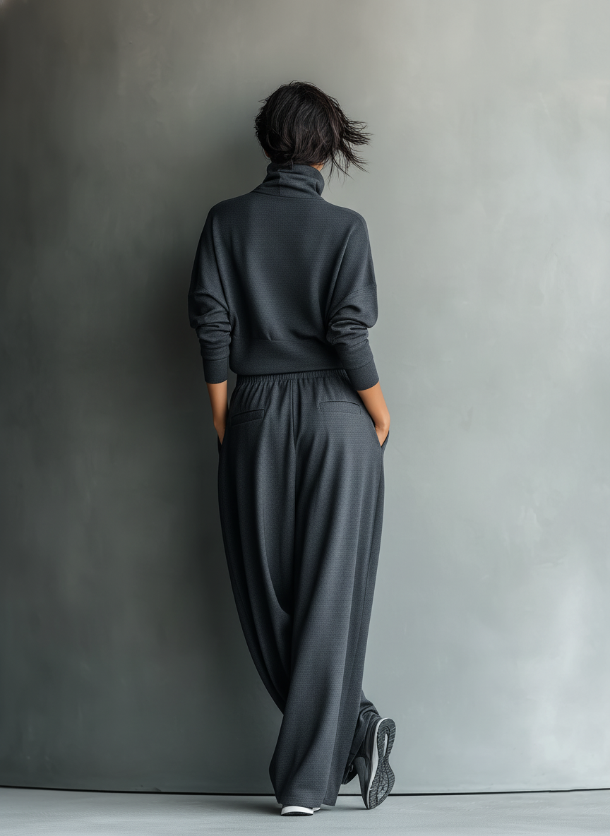 Knitted Ensemble Wide Pants