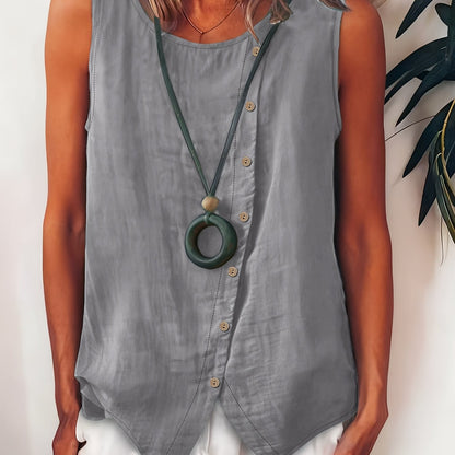 Selene | Effortless Button Tank Blouse