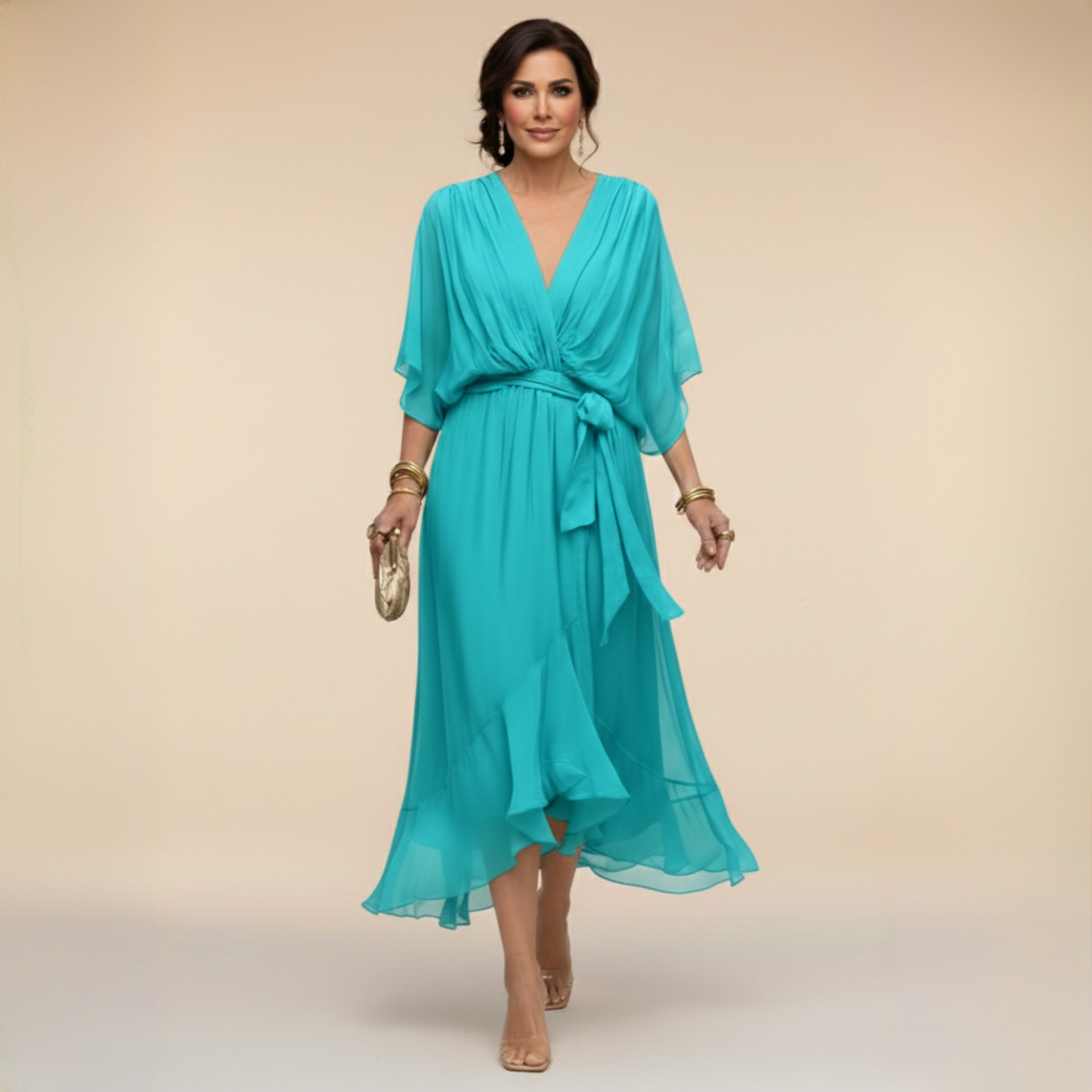 Sorena - Elegant V-Neck Maxi Dress