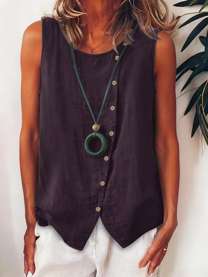 Selene | Effortless Button Tank Blouse