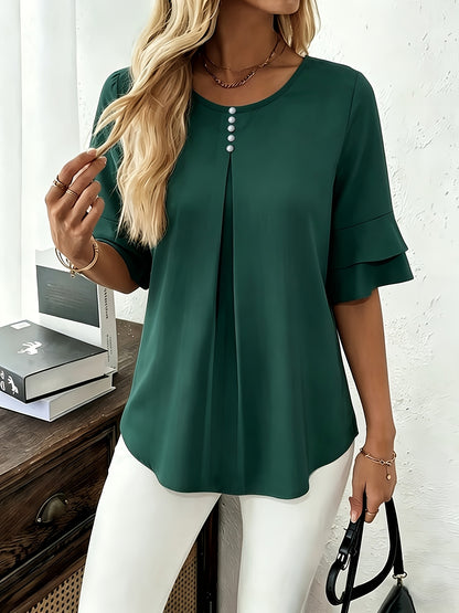 Celestia – GraceFlow Pleated Blouse