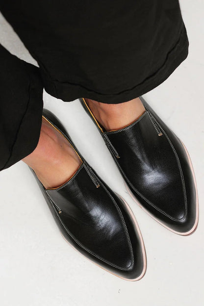 Zofia™ | Black Patchwork Moccasin