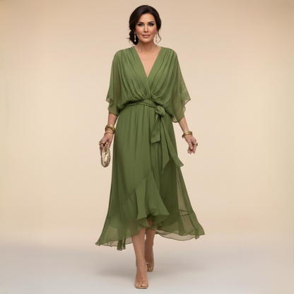 Sorena - Elegant V-Neck Maxi Dress