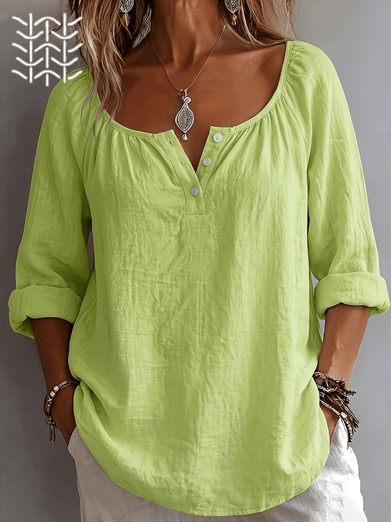 Aurielle™ | Soft Breeze Button Blouse
