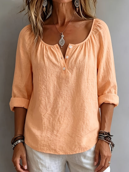 Aurielle™ | Soft Breeze Button Blouse