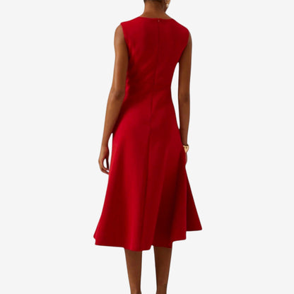 Eliana | Elegant Midi Dress with Asymmetrical Cut