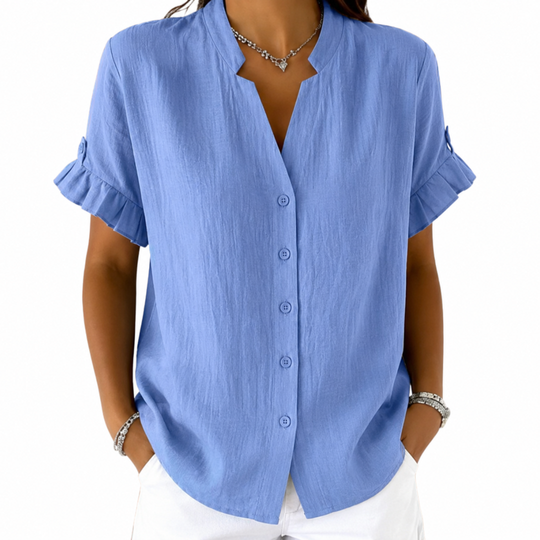Ellorie™ | Relaxed V-neck Short Sleeve Women’s Shirt