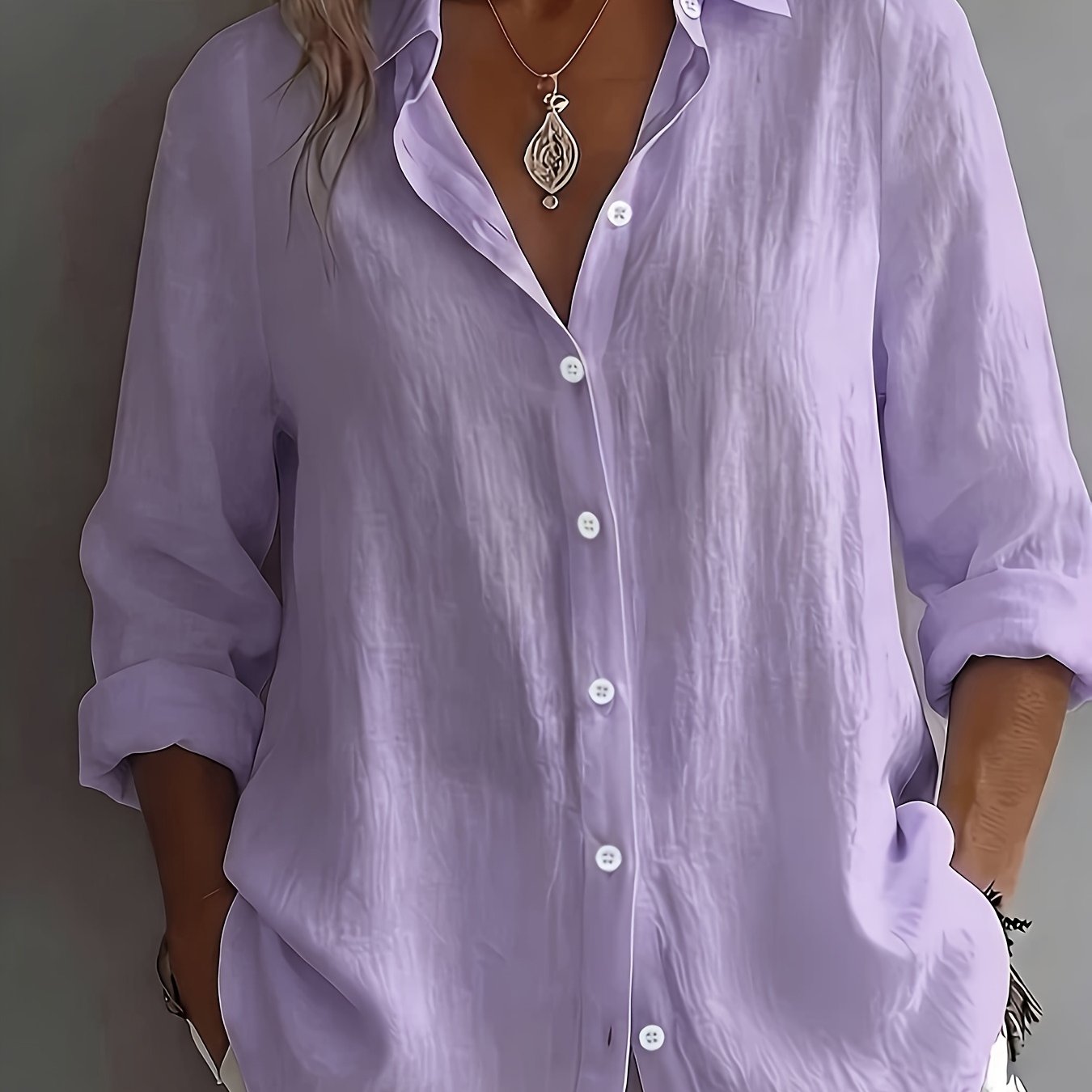 Aurelia – Effortless Linen Luxe Button-Down Blouse