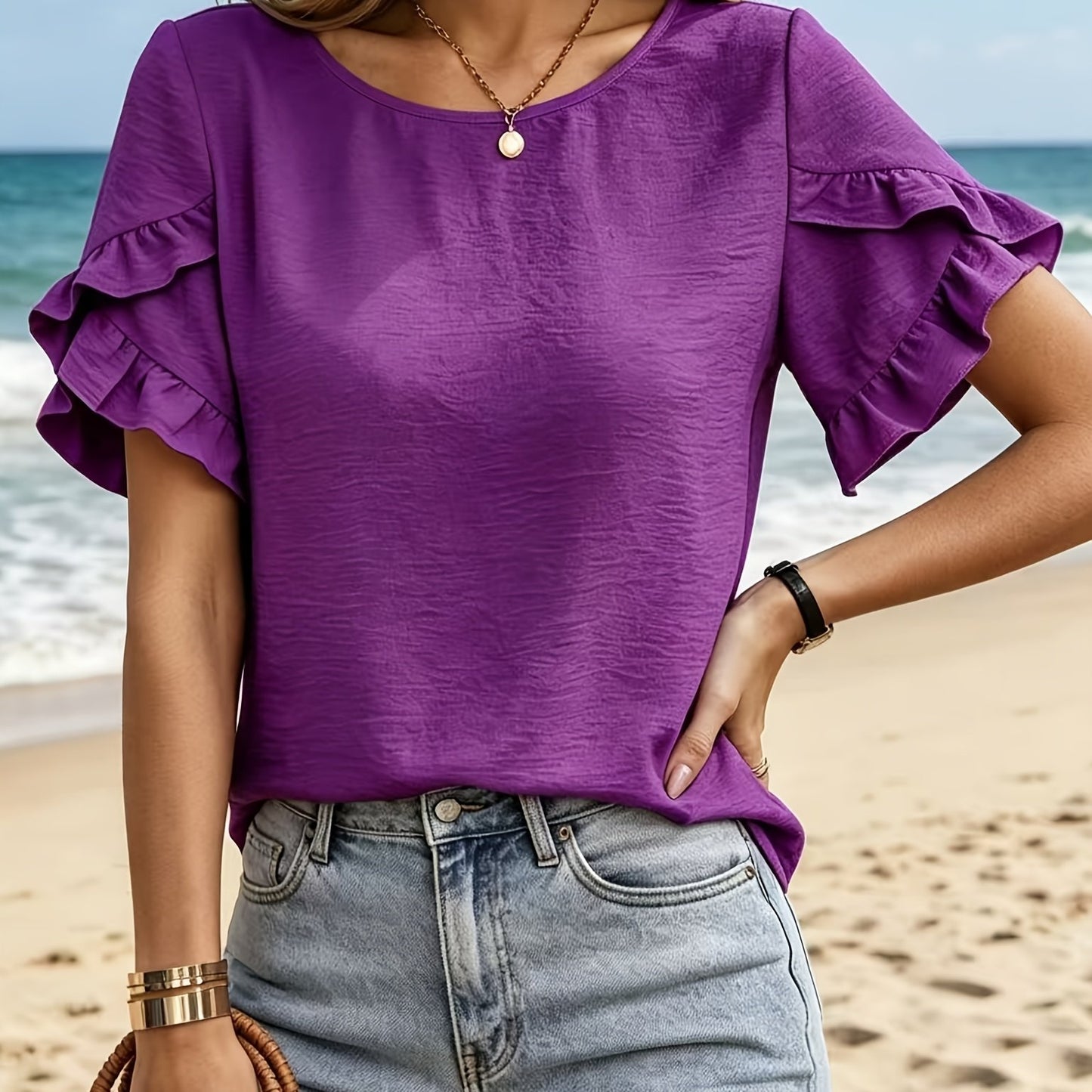 Valentina™ | Elegant Ruffle Sleeve Blouse