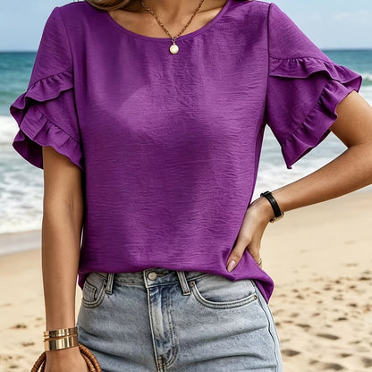 Valentina™ | Elegant Ruffle Sleeve Blouse