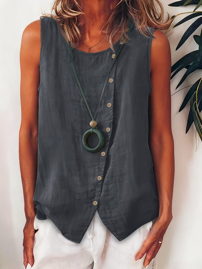 Selene | Effortless Button Tank Blouse