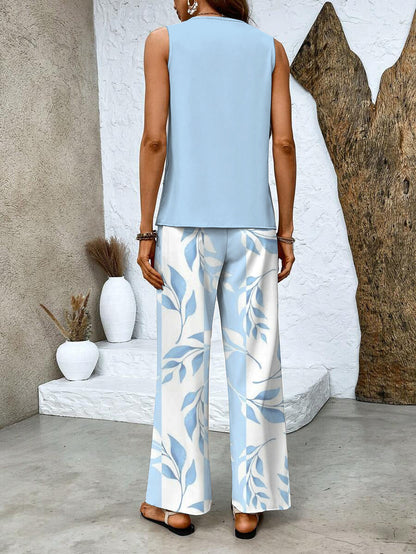 Averie | Elegant Layered Wide Leg Two Piece Summer Set