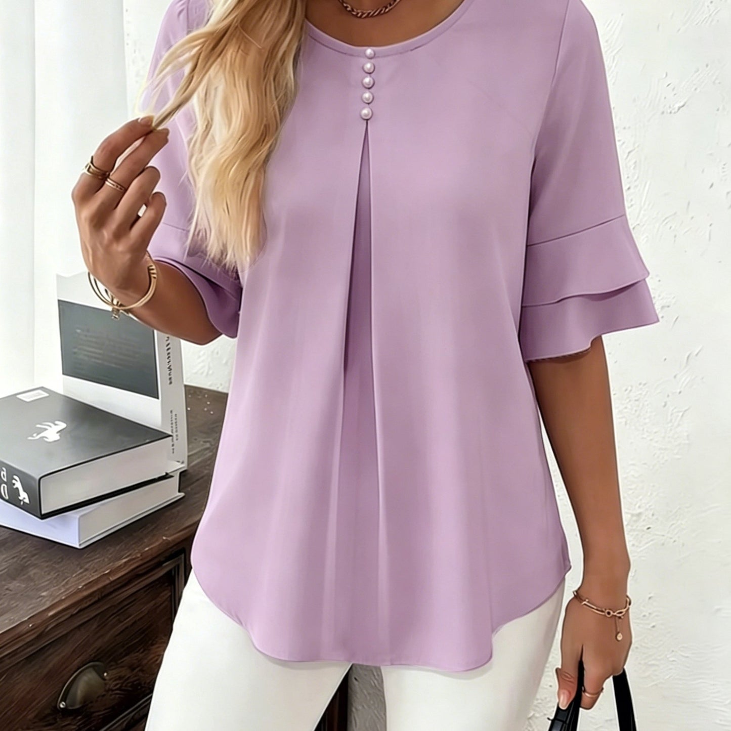 Celestia – GraceFlow Pleated Blouse