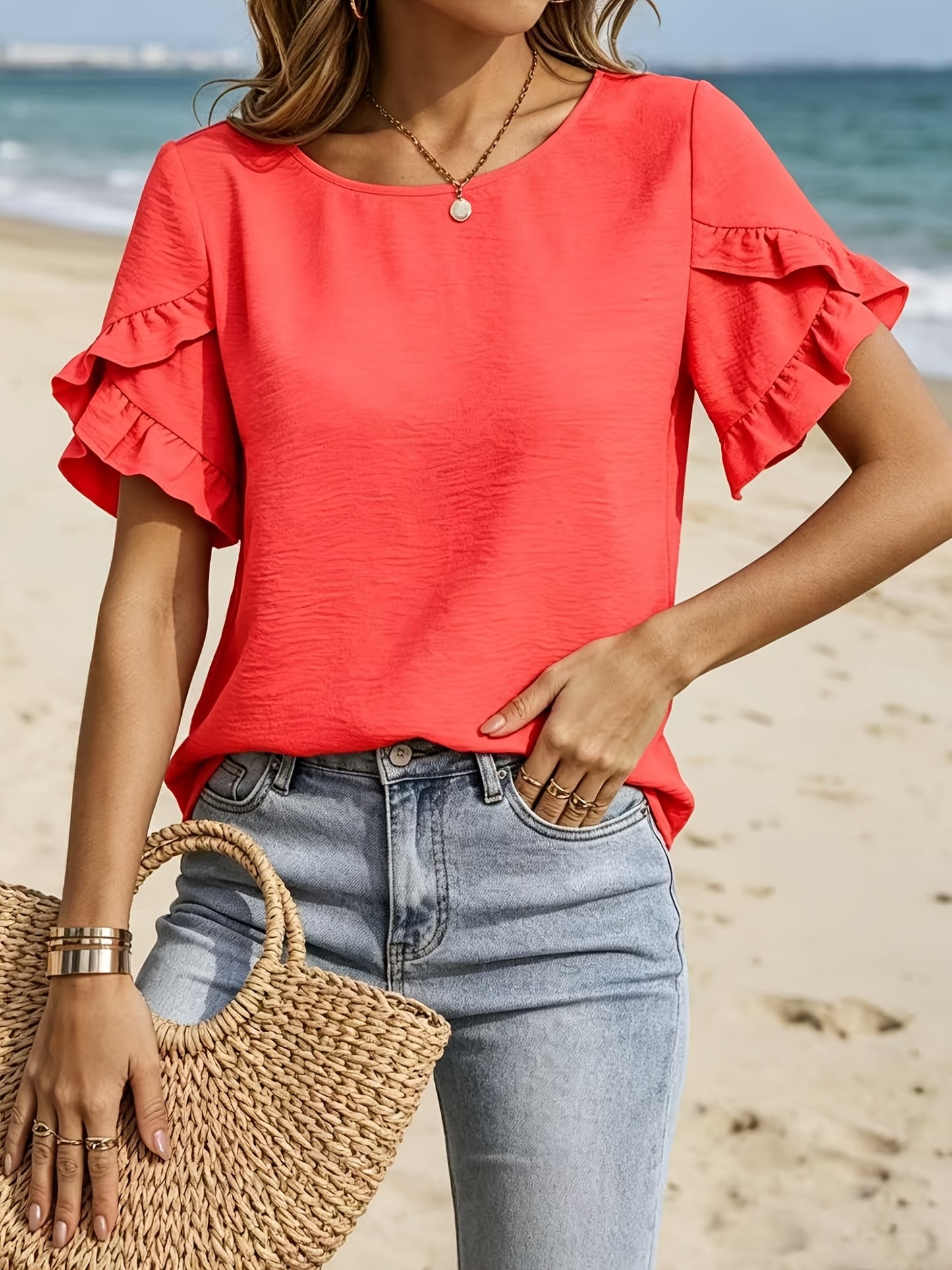 Valentina™ | Elegant Ruffle Sleeve Blouse