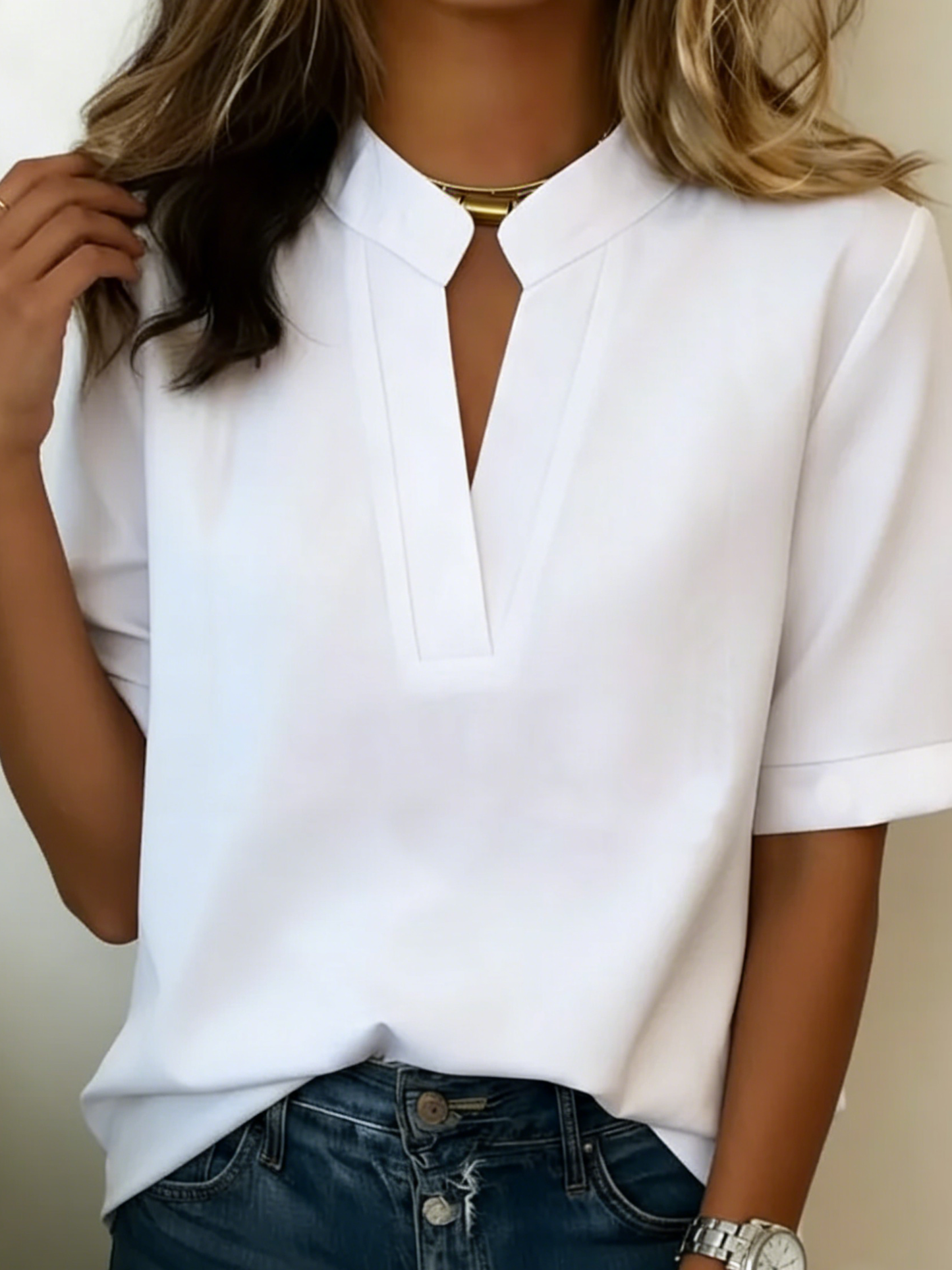 Élise | Elegant Blouse with Refined Collar