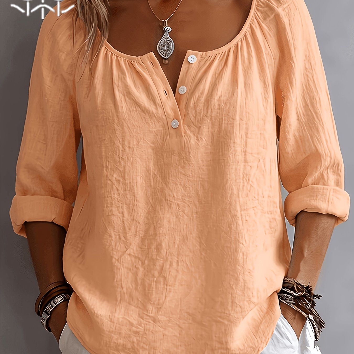 Aurielle™ | Soft Breeze Button Blouse