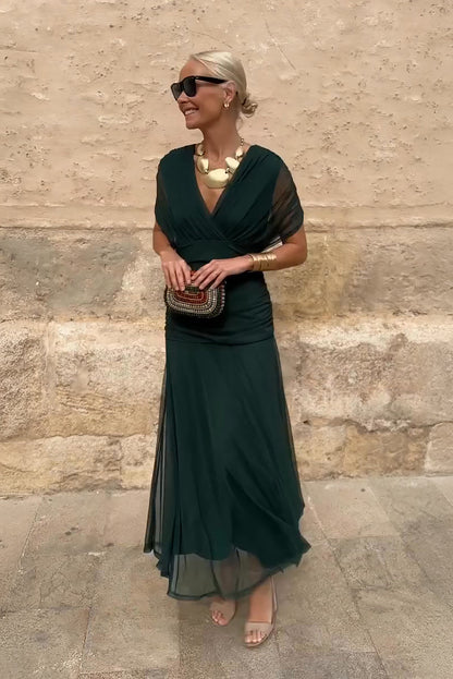 Louise | Elegant Maxi Party Dress with V-Neck