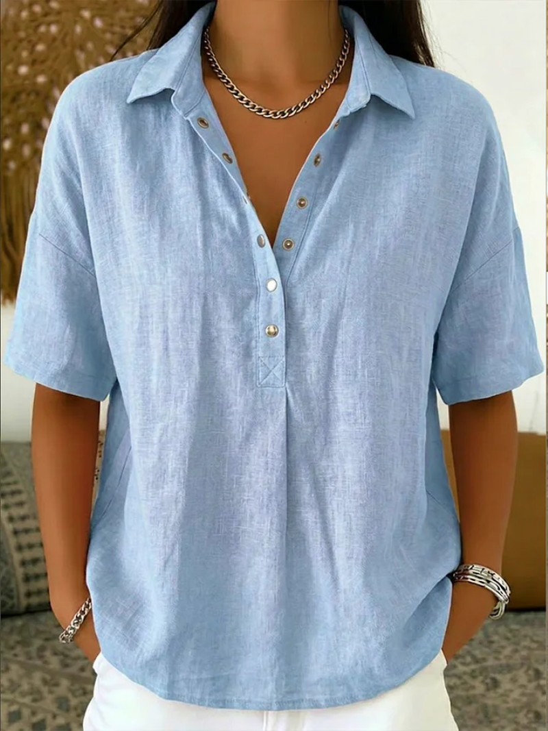 Tessa - Blouse with Collar and Button Detail