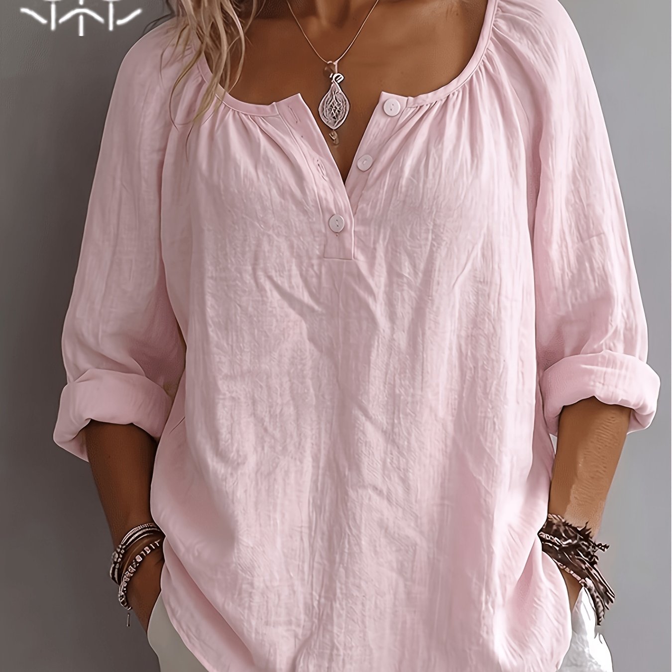 Aurielle™ | Soft Breeze Button Blouse