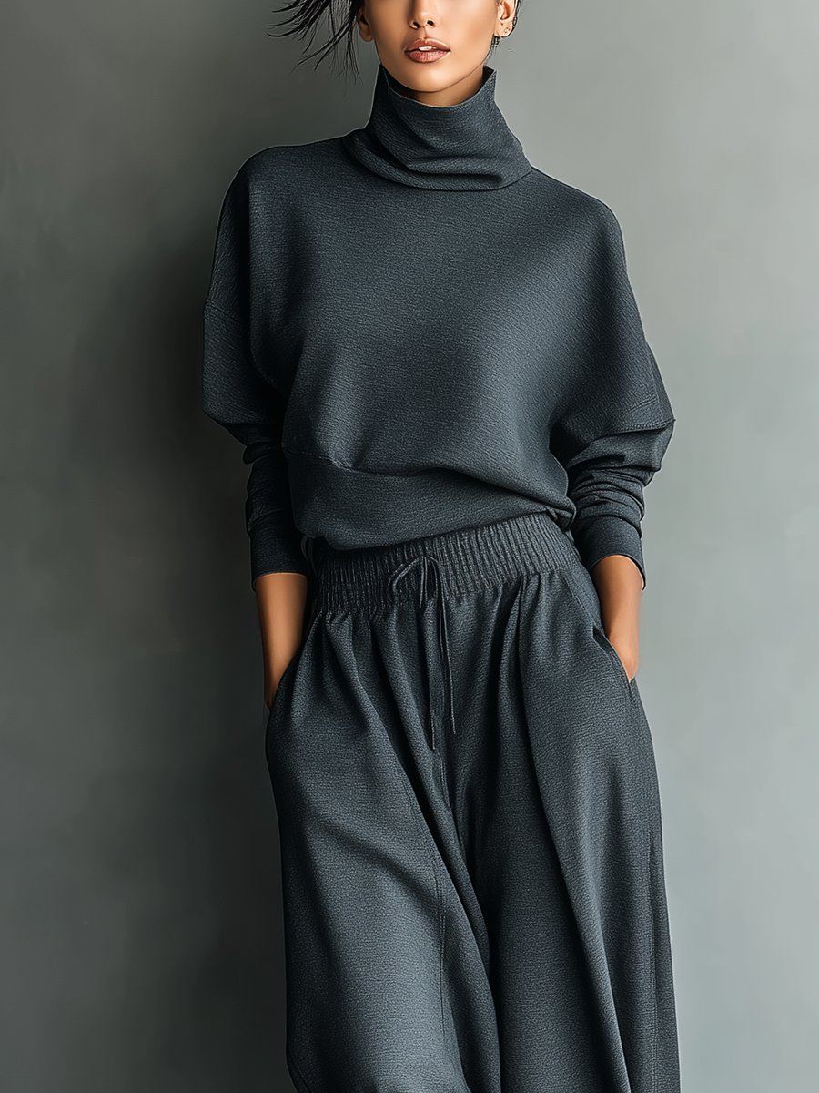 Knitted Ensemble Wide Pants