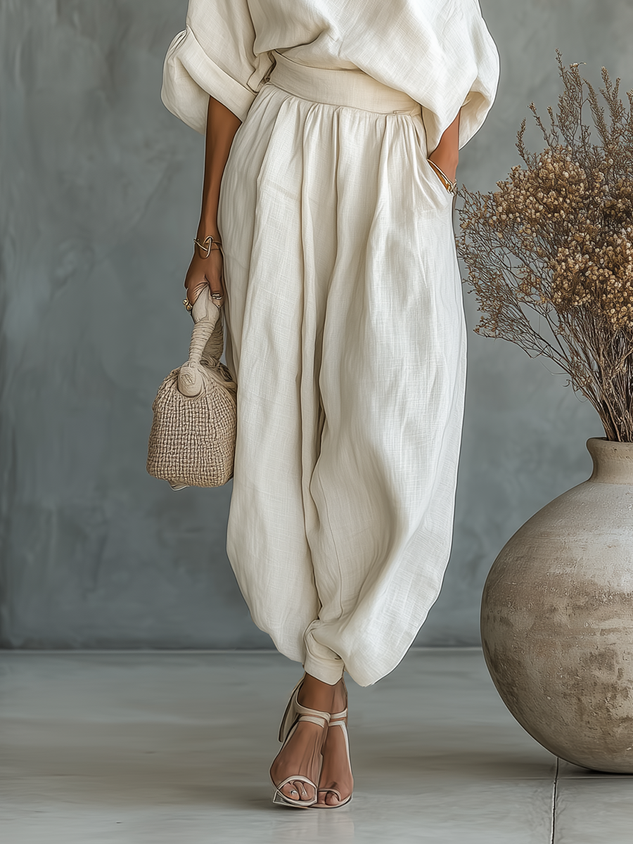 Linen Off-Shoulder Set