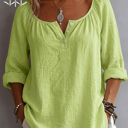 Aurielle™ | Soft Breeze Button Blouse