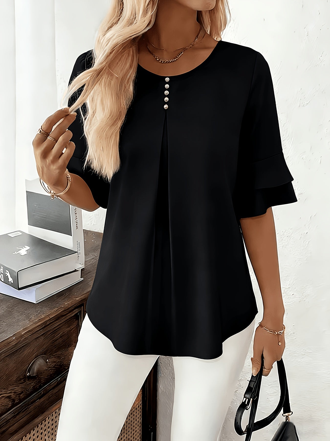 Celestia – GraceFlow Pleated Blouse