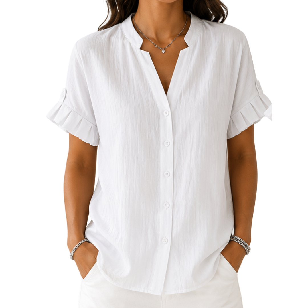 Ellorie™ | Relaxed V-neck Short Sleeve Women’s Shirt