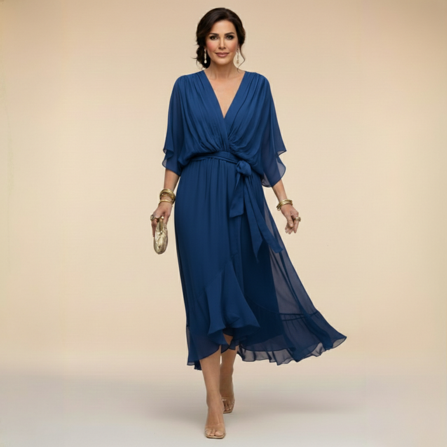 Sorena - Elegant V-Neck Maxi Dress