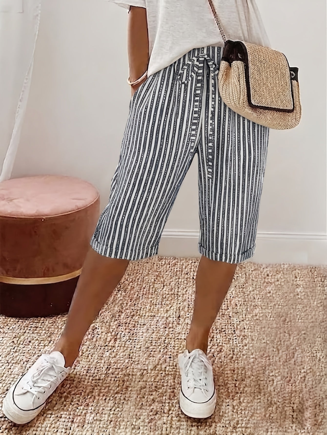Avery™ | Coastal Stripe Capri Pants