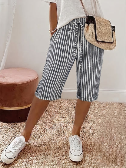 Avery™ | Coastal Stripe Capri Pants