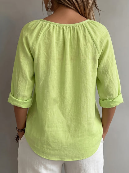 Aurielle™ | Soft Breeze Button Blouse