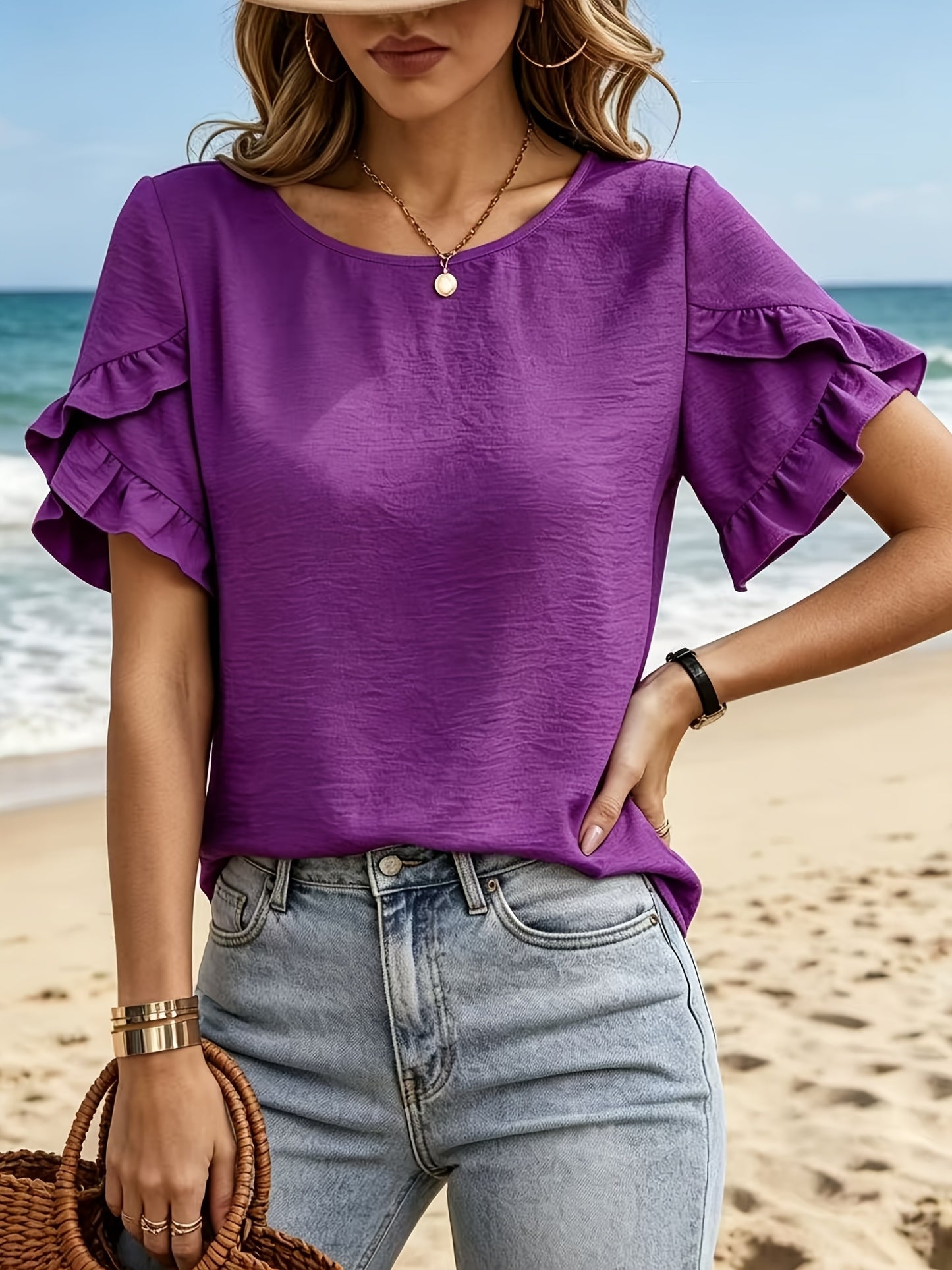 Valentina™ | Elegant Ruffle Sleeve Blouse