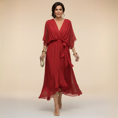Sorena - Elegant V-Neck Maxi Dress