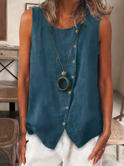 Selene | Effortless Button Tank Blouse