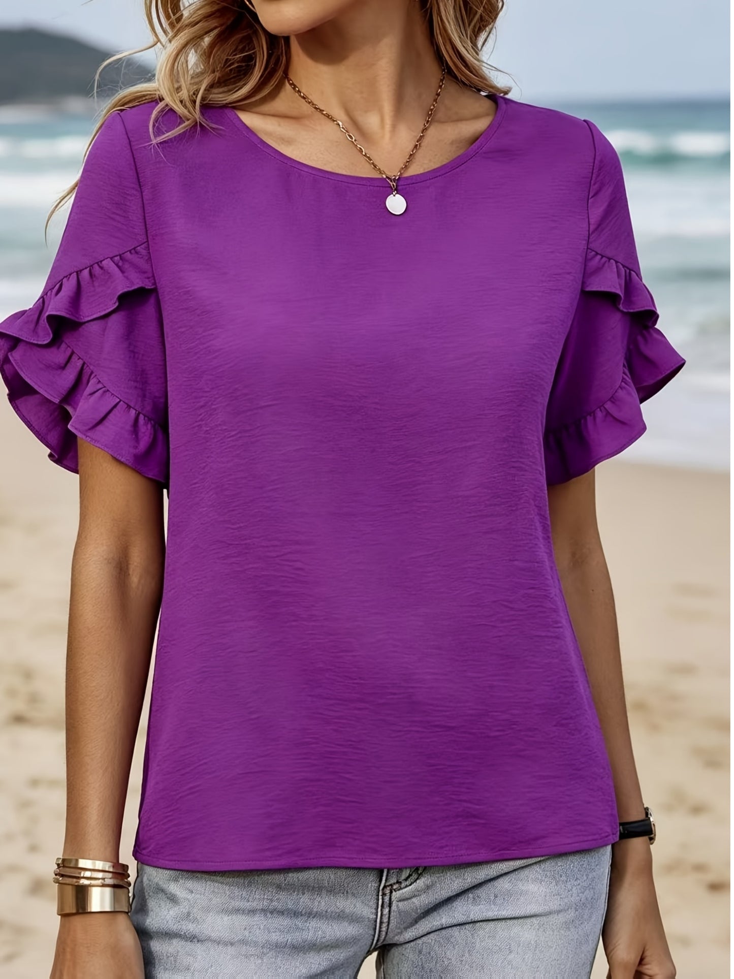 Valentina™ | Elegant Ruffle Sleeve Blouse