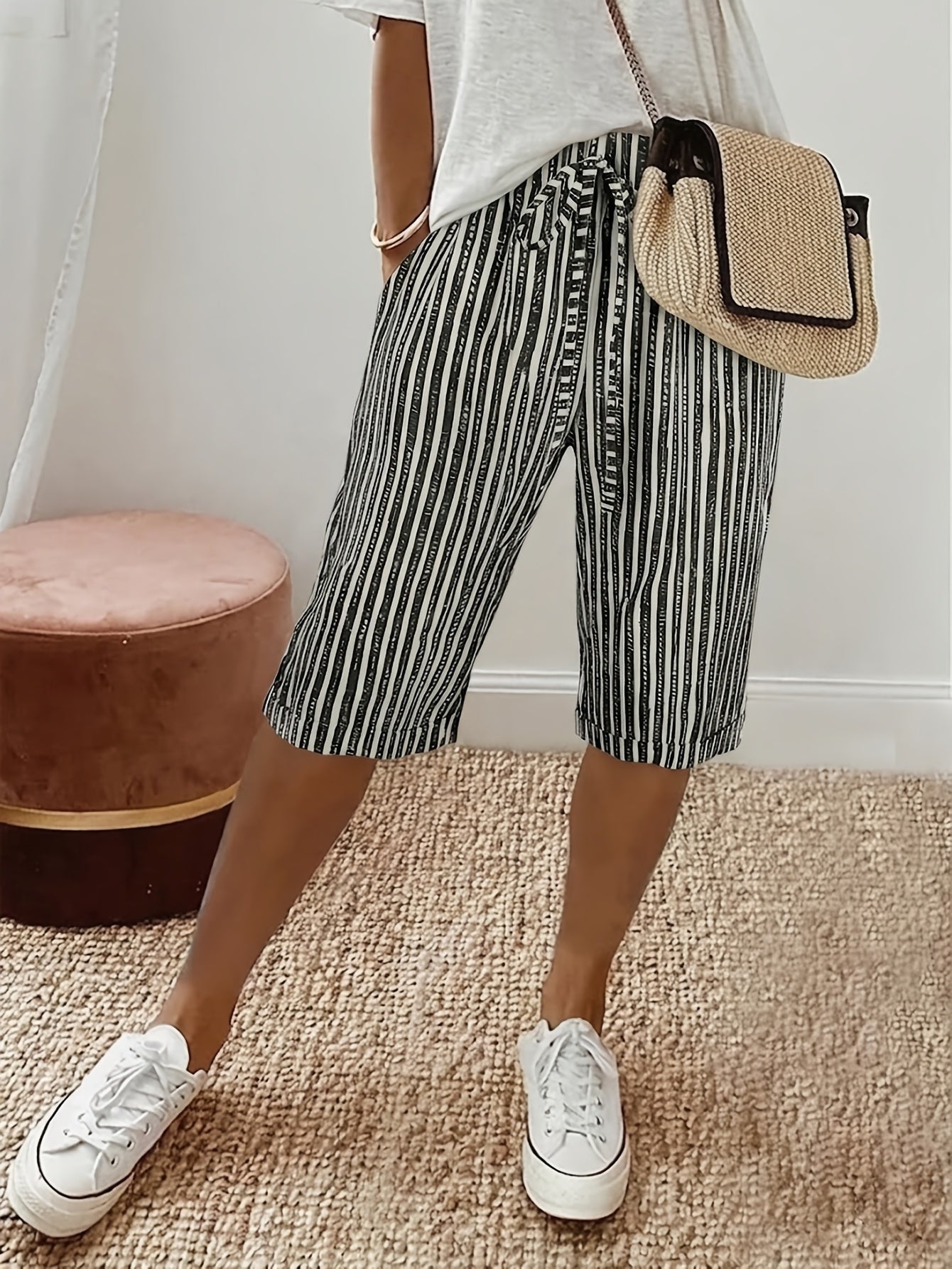 Avery™ | Coastal Stripe Capri Pants