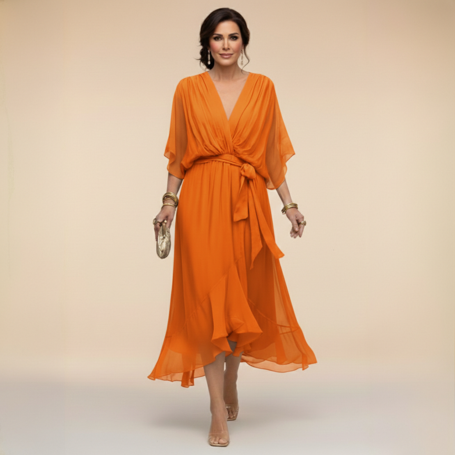 Sorena - Elegant V-Neck Maxi Dress