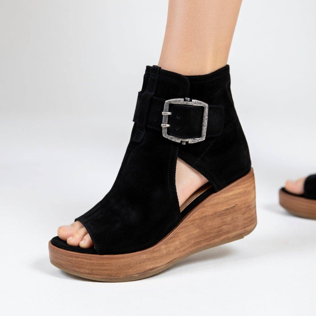 Orélisse™ - Open Toe Wedge Booties in Modern Style