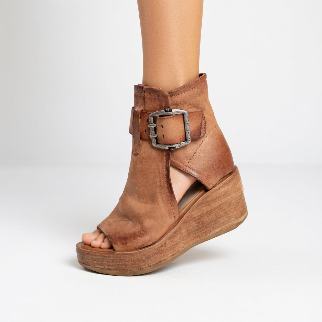 Orélisse™ - Open Toe Wedge Booties in Modern Style