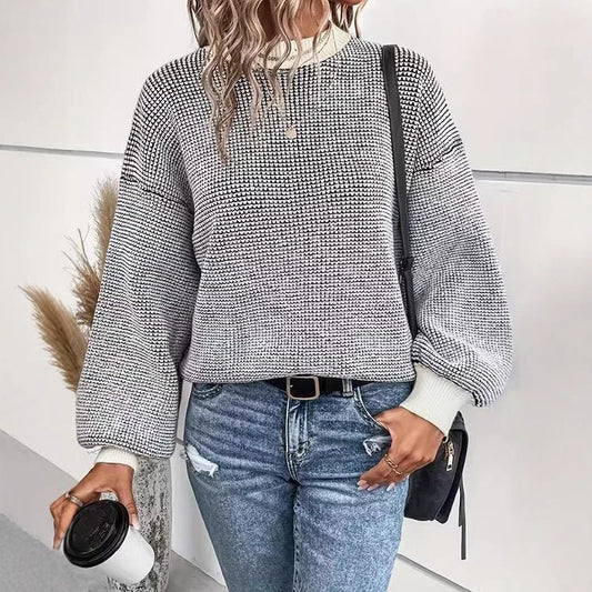 ESTELLA™ - Comfy Lantern Long Sleeve Round Neck Sweater