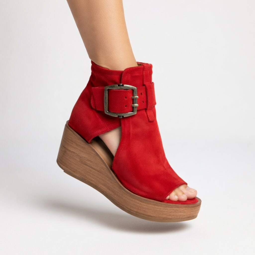 Orélisse™ - Open Toe Wedge Booties in Modern Style