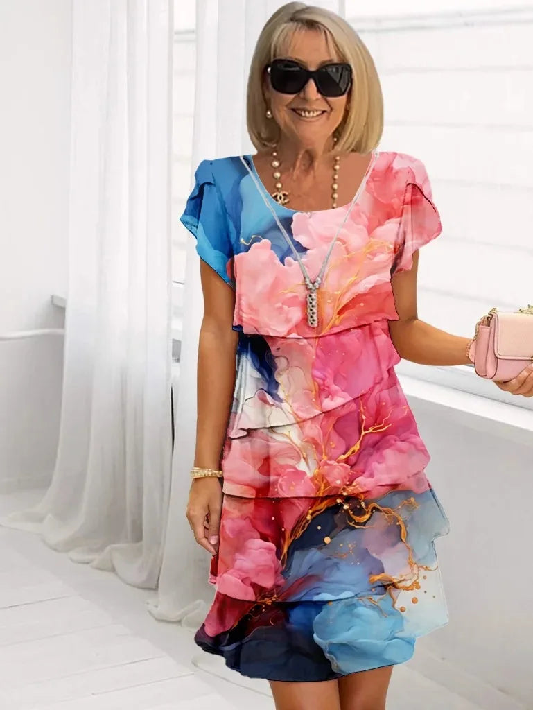Adèle – Elegant Flowing Dress with Ruffles