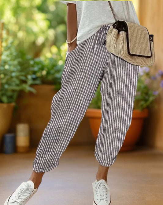 Kyoto | Stripe Drawstring Trousers