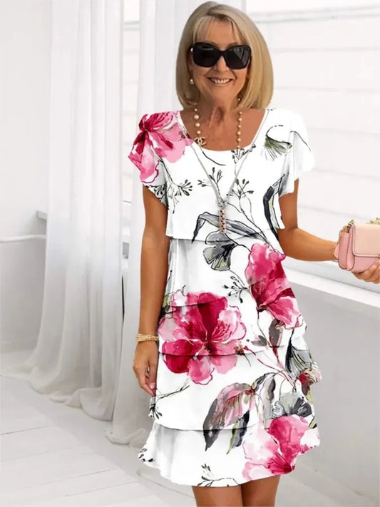 Eliane – Elegant Fluid Dress with Ruffles