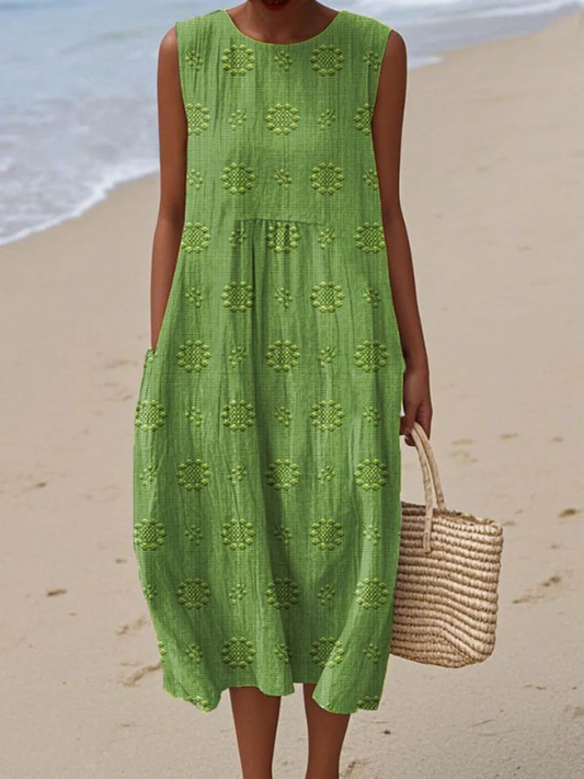 Sara | Patterned Midi Dress