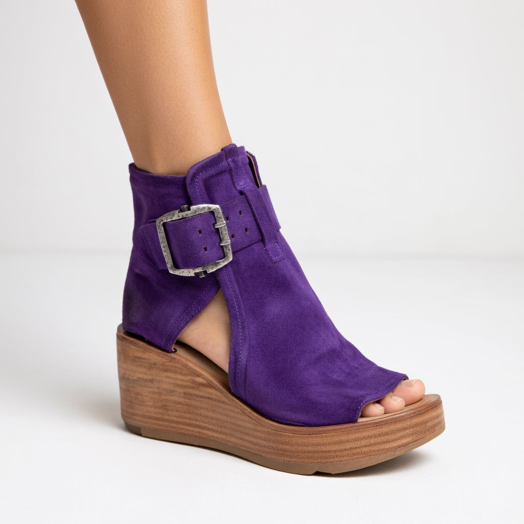 Orélisse™ - Open Toe Wedge Booties in Modern Style