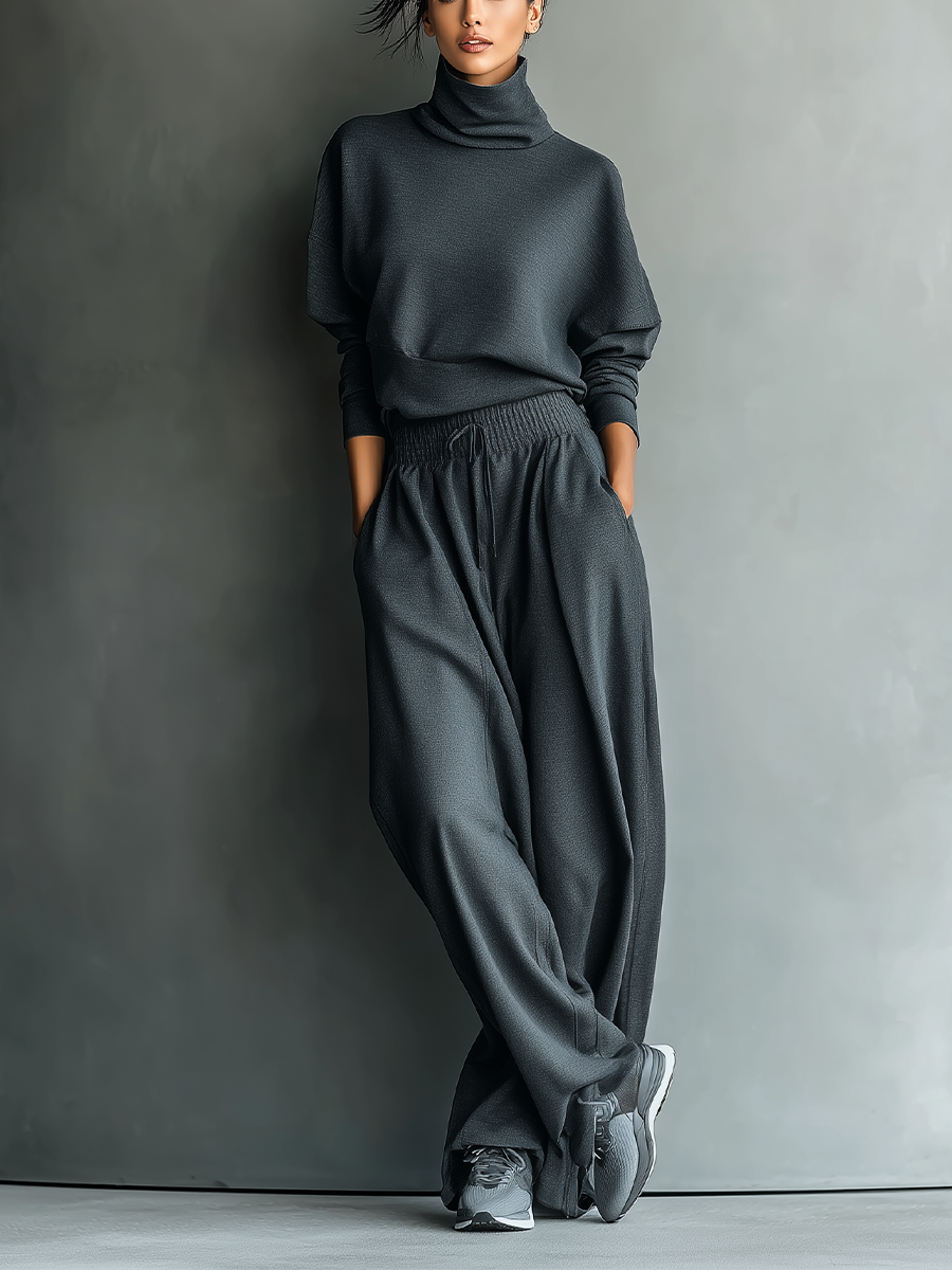 Knitted Ensemble Wide Pants
