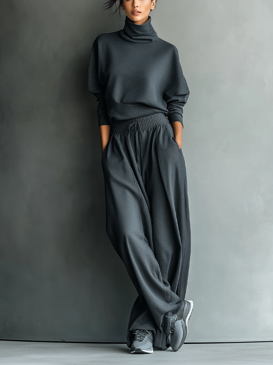 Knitted Ensemble Wide Pants