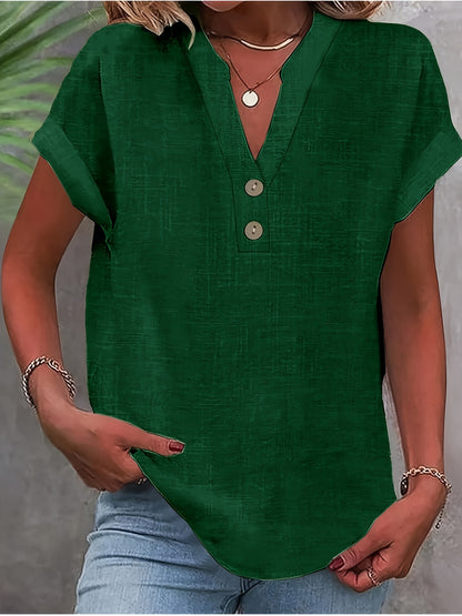 Lunara | Effortless Button V-Neck Blouse